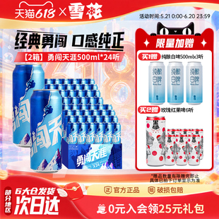 【共48听】雪花啤酒勇闯天涯500ml*24听*2整箱批发 官方旗舰店