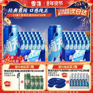 【共48听】雪花啤酒勇闯天涯500ml*24听*2整箱批发 官方旗舰店