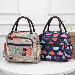 手提妈妈袋潮流牛津布帆布妈咪包防水便当包上班族通勤手拎小布包