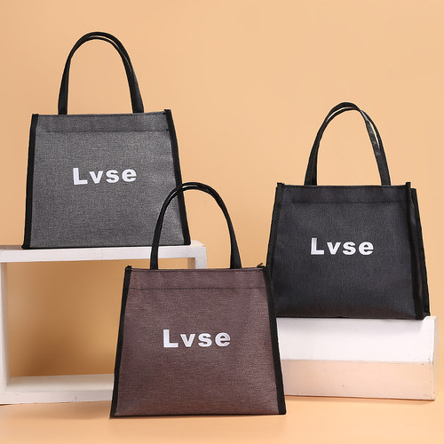 原宿简约时尚牛津布加厚防水手提包手拎袋妈咪包上班族逛街小布包