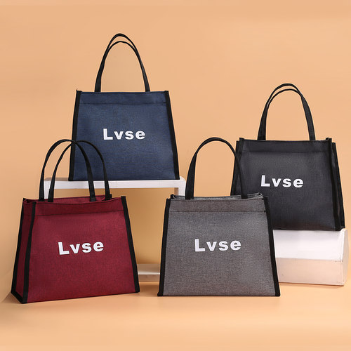 手提包女新款中式原宿软妹帆布纯色妈咪包通勤袋防水手提袋小布包