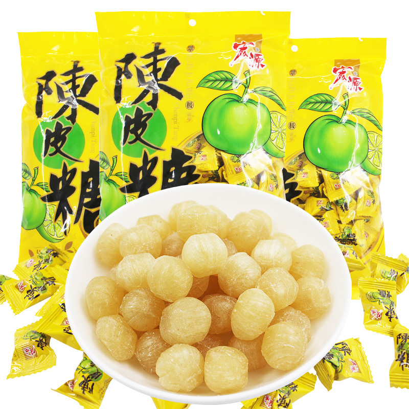 宏源陈皮糖2500g结婚喜糖果硬糖招待散装陈皮梅糖休闲零食批发5斤