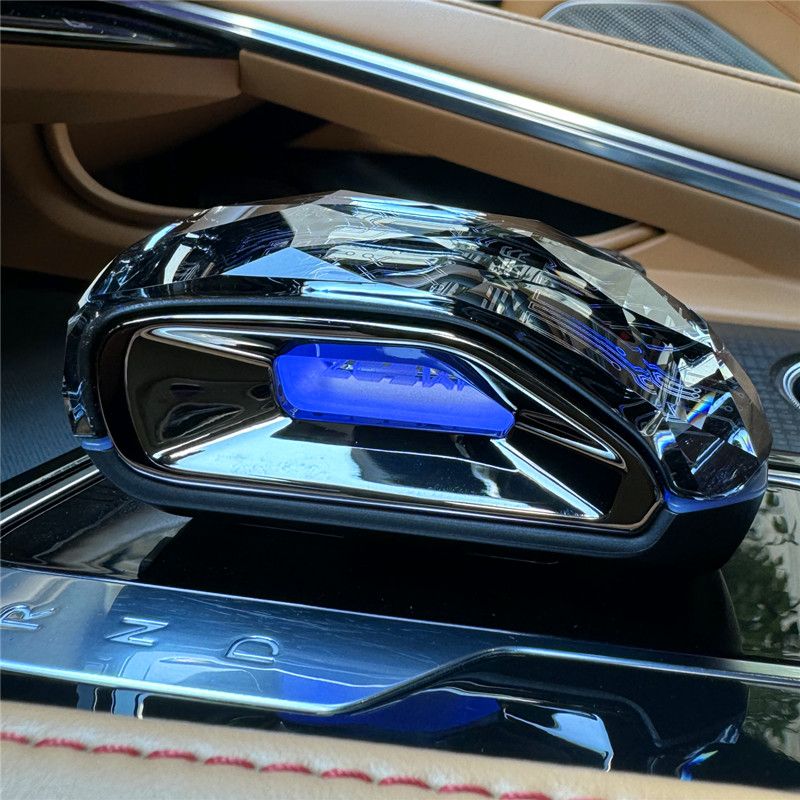 21-24款极氪水晶档把新款极氪001/009改装发光水晶排档头加旋钮