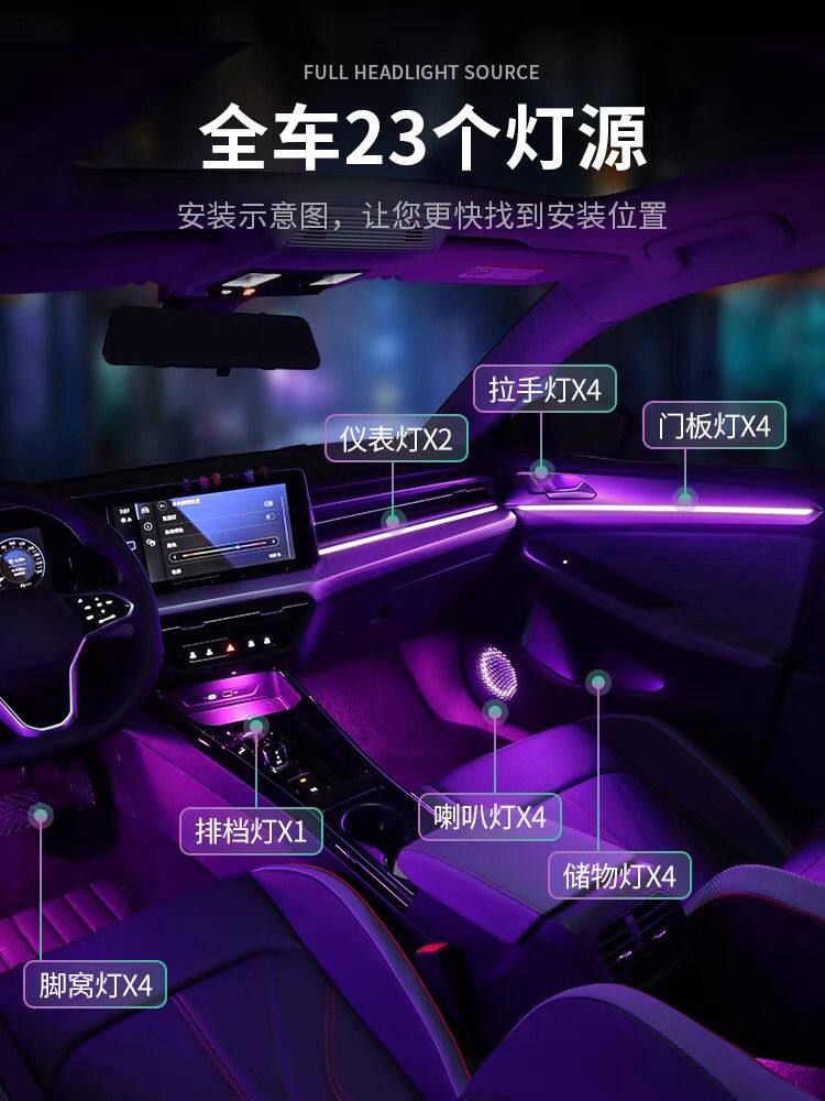 适用于22款大众凌渡l氛围灯原厂专用汽车后排气氛灯64色车内改装
