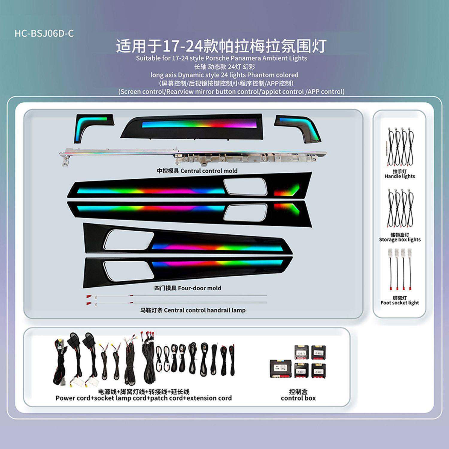 适用于保时捷帕拉梅拉Panamera专用氛围灯星空动态饰板幻彩气氛灯