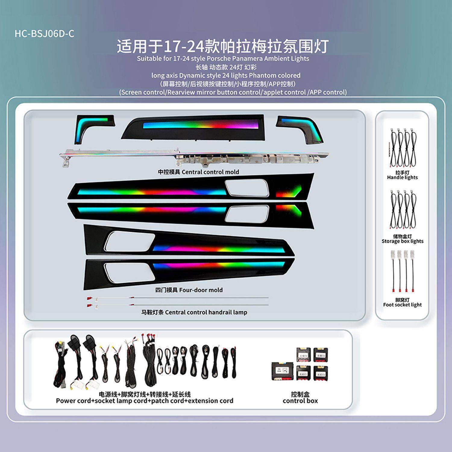 适用于保时捷帕拉梅拉Panamera专用氛围灯星空动态饰板幻彩气氛灯