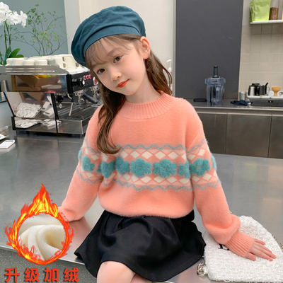 秋冬季女童针织套头毛衣