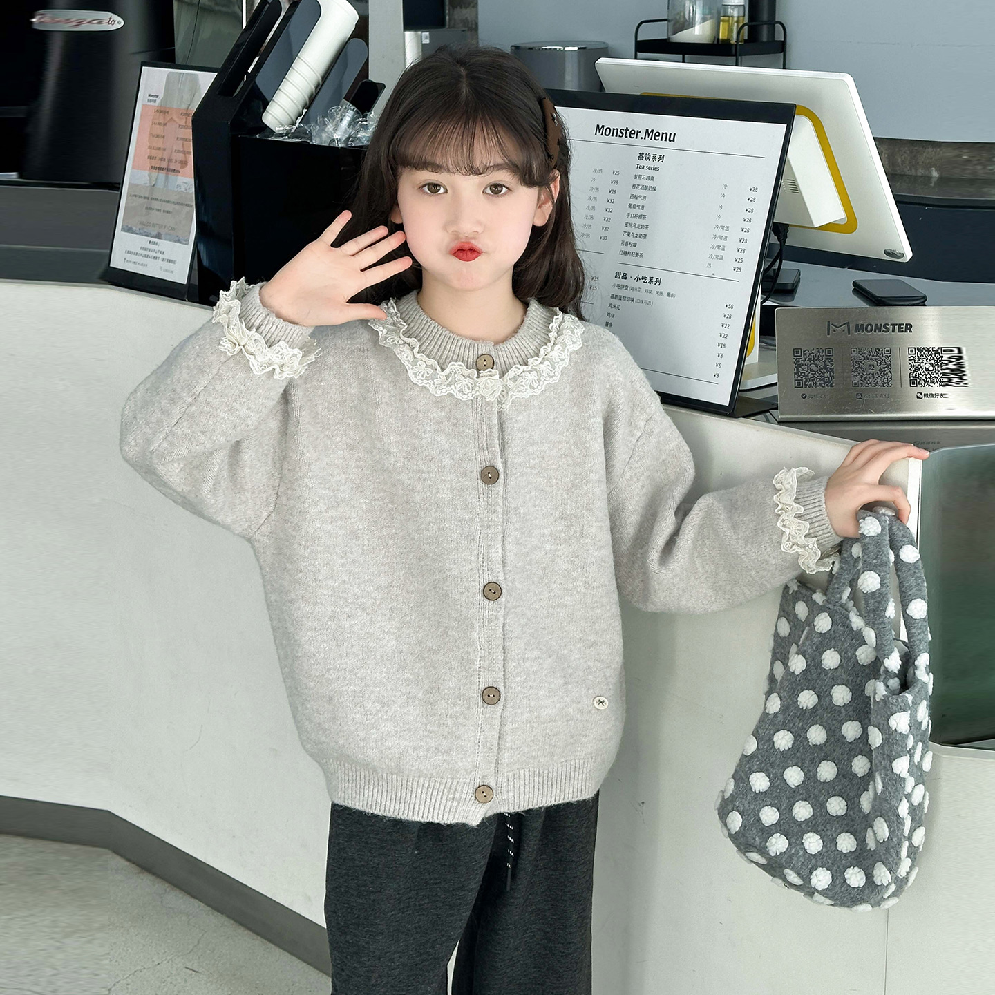 童装女童韩系秋装2025新款洋气中大童春秋针织开衫毛衣外套上衣潮