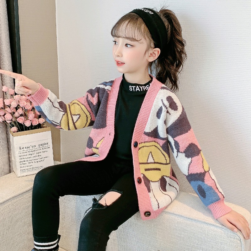 女童毛衣开衫外套春秋装2025新款洋气韩版宽松中大儿童女孩针织衫,童装/婴儿装/亲子装,毛衣/针织衫,淘宝优惠券,粉丝福利购,淘宝优惠卷
