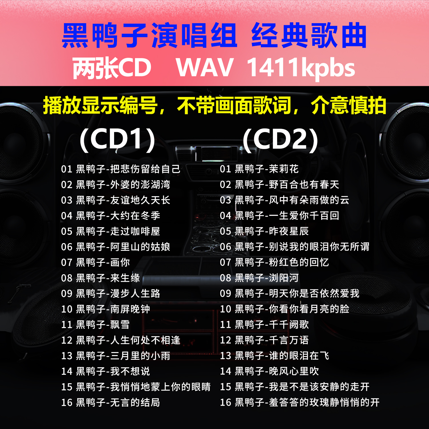 黑鸭子演唱组【2张CD】经典32首