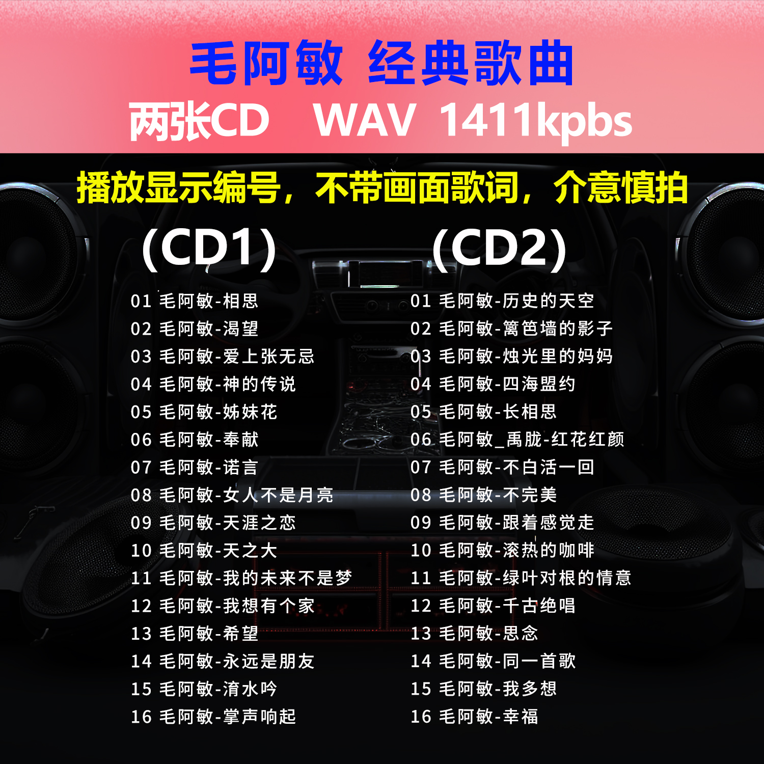 毛阿敏【2张CD】经典32首