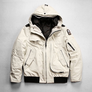 可拆卸内胆连帽真皮羽绒服男多功能休闲运动登山滑雪服黄牛皮皮衣