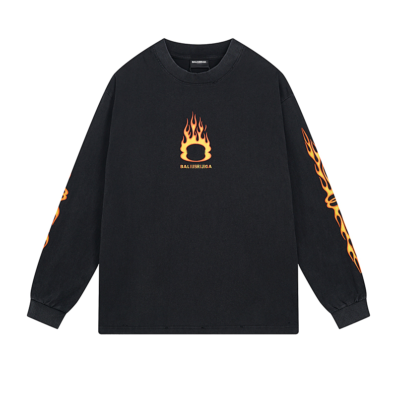 巴黎家双环火焰直喷纯棉长袖