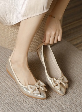 大码女单鞋31-45 职业黑色平底上班鞋牛筋底软底一脚蹬百搭工作鞋