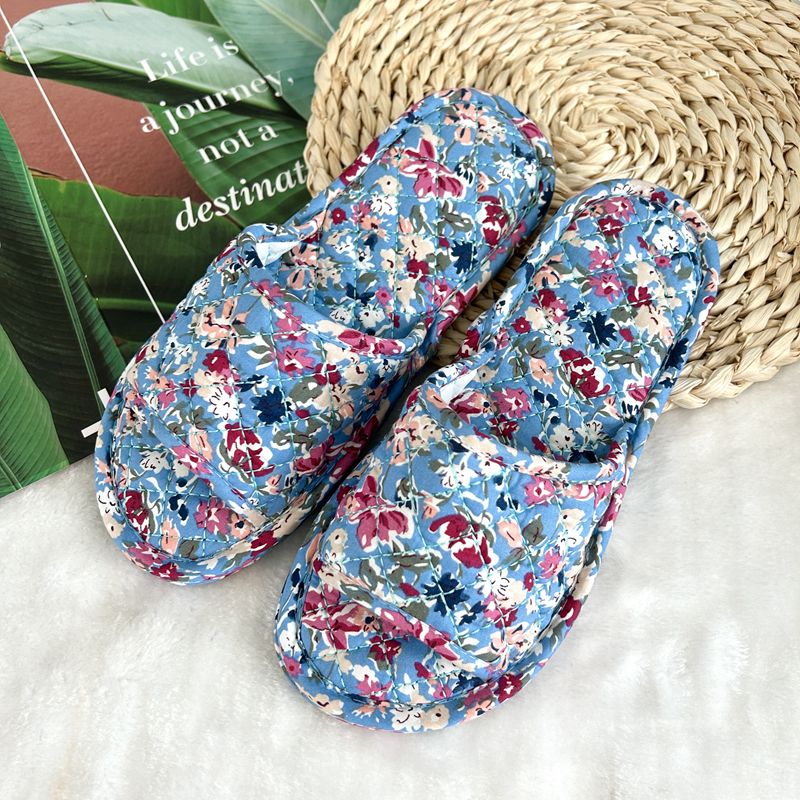 杏莉莱通用静音布艺拖鞋