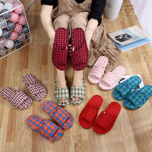 拖鞋女学生宿舍室内棉麻软底防滑