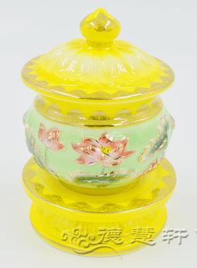 德慧轩 陶瓷供杯 1号/5号上品莲花珐琅瓷供水杯 圣水杯  净水杯
