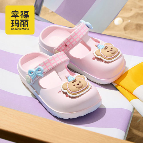 幸福玛丽儿童洞洞鞋女童夏季eva外穿沙滩鞋踩屎感可爱小孩凉拖鞋