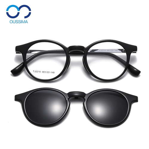 圆形框48mm偏光磁吸套镜近视夹片