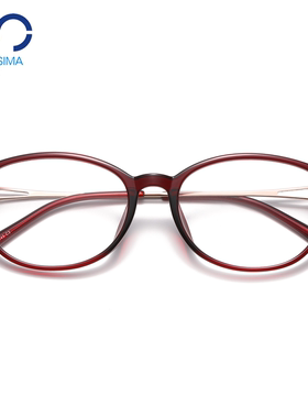 红色眼镜椭圆女款近视可配带度数高级感TR90气质素颜超轻眼睛框架
