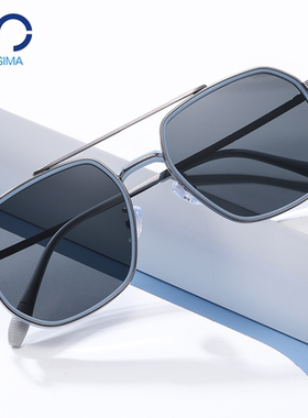 双梁偏光厚边大框几何男女太阳镜