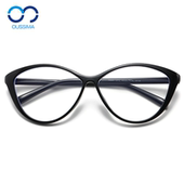 超轻猫眼型黑框近视眼镜TR90欧美风素颜神器圆脸显瘦平光镜配变色