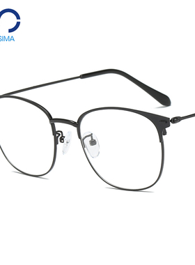 眼镜框男近视眼镜架女复古手造时尚潮流可配度数圆框金属全框超轻