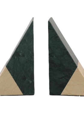 现代轻奢大理石几何书档装饰摆件