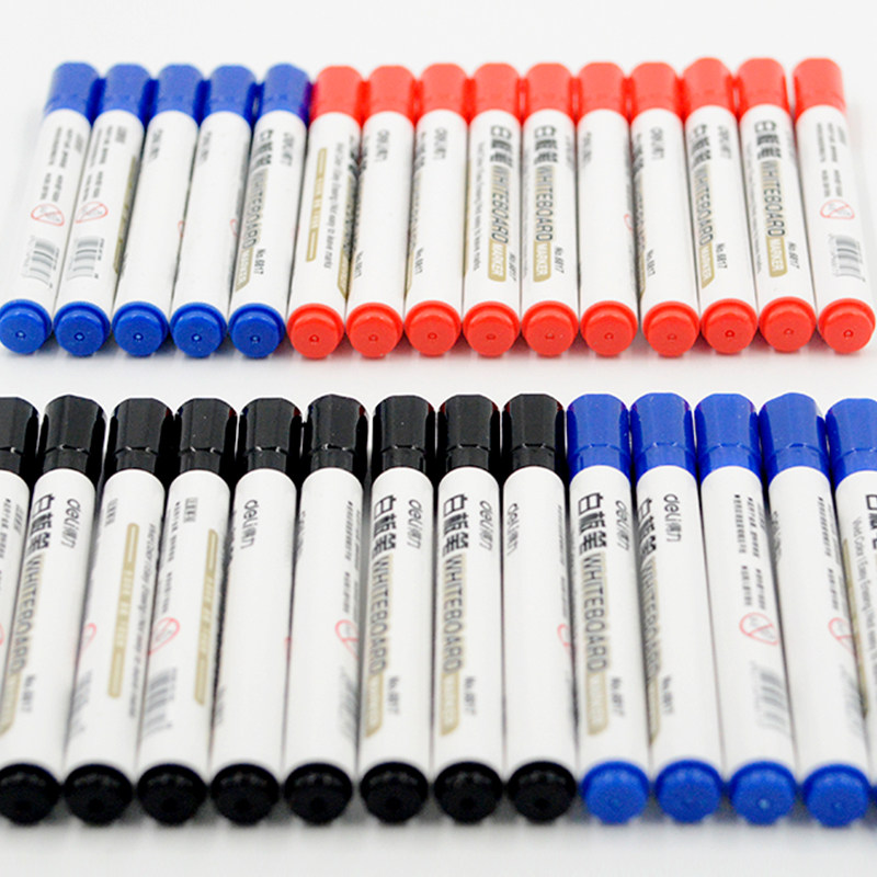 델리 화이트 보드 펜 검정 수성 지울 수있는 어린이 색상 빨간색과 파란색 칠판 펜 사무용품 문구 도매