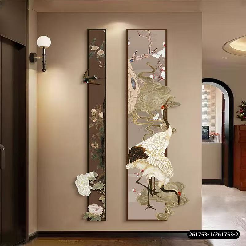 中式入户花鸟玄关走廊装饰画