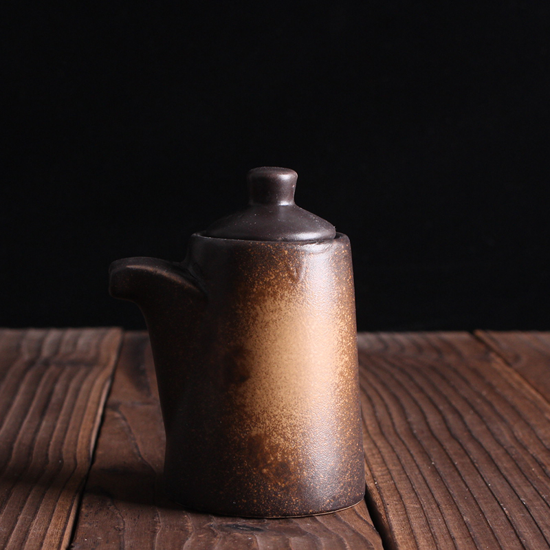 商用餐厅陶瓷日式风黑色醋瓶子