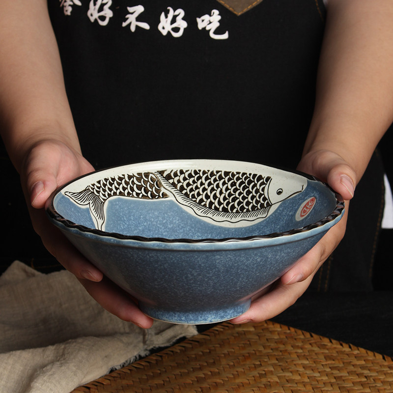 复古重庆小面碗面馆专用拉面大碗加厚斗笠喇叭碗创意商用麻辣烫碗,餐饮具,碗,淘宝优惠券,粉丝福利购,淘宝优惠卷