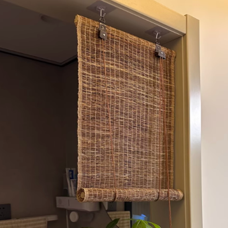 免打孔可升降手工苎麻非遗卷帘