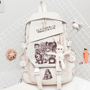 鬼灭之刃无限城周边 动漫痛包 鬼杀队 富冈义勇同人书包 双肩背包