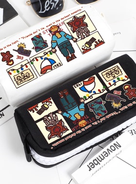 美剧 怪奇物语周边 StrangerThings 礼物小卡 大容量笔袋 文具盒