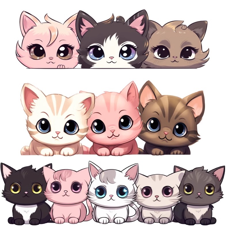 小猫咪贴画汽车装饰车身贴遮挡划痕刮痕创意个性遮盖汽车贴纸防水