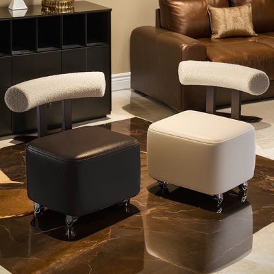 万向轮小凳子客厅家用实木可移动