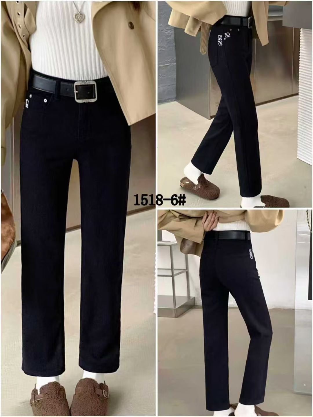 欧货爆款牛仔裤女2025秋冬加绒九分法棍裤高腰弹显瘦修身百搭直筒