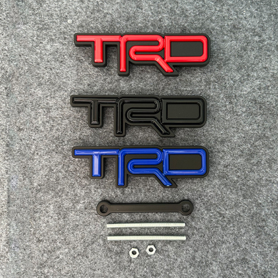 适用锐志凯美瑞改装TRD车标贴金属中网标卡罗拉威姿汉兰达改装标