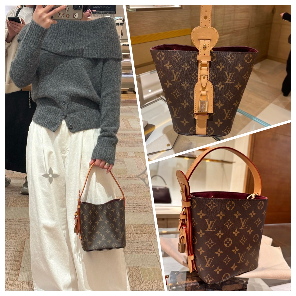 路易威登新款LV 女包All In bb水桶包老花发财桶单肩斜挎包M12925