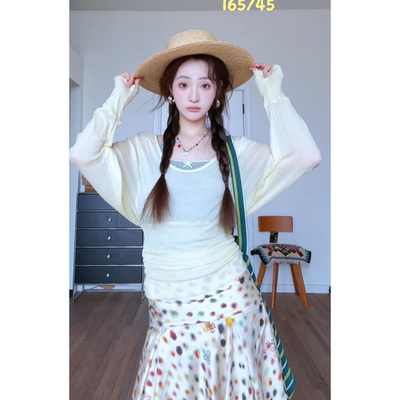 上衣女高腰显瘦A字半身裙套装