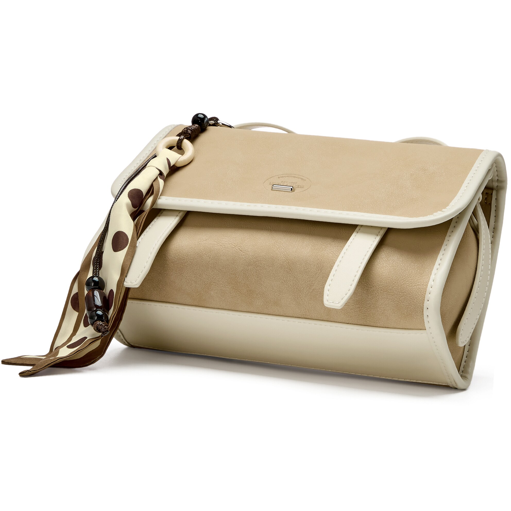 Josiny/卓诗尼英伦风翻盖邮差包女学院风撞色高级感单肩斜跨包