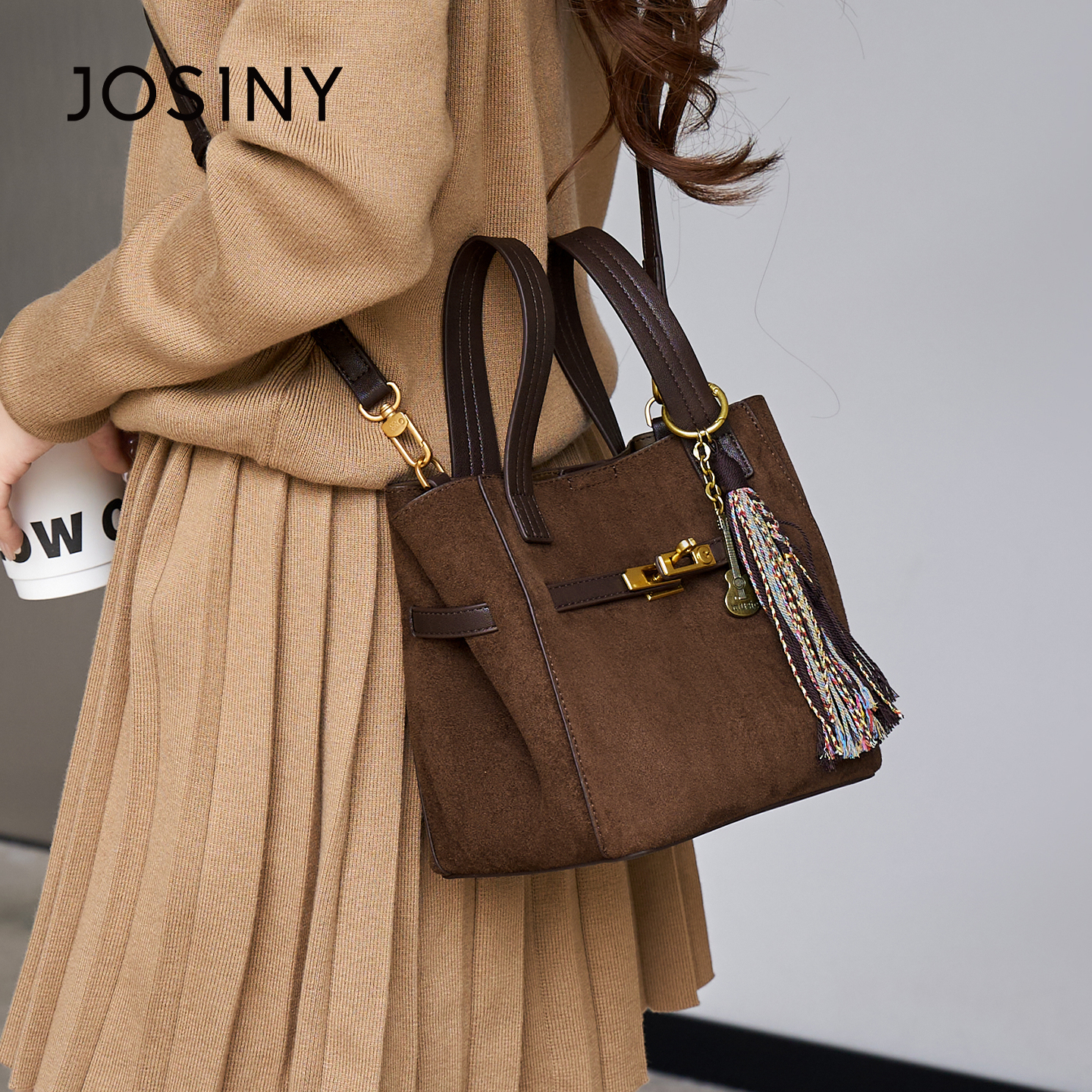 卓诗尼轻奢流苏手提包