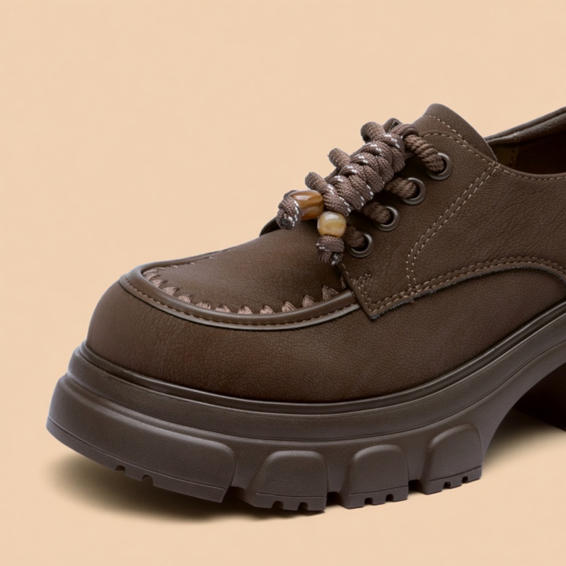 卓诗尼英伦厚底增高德比鞋女