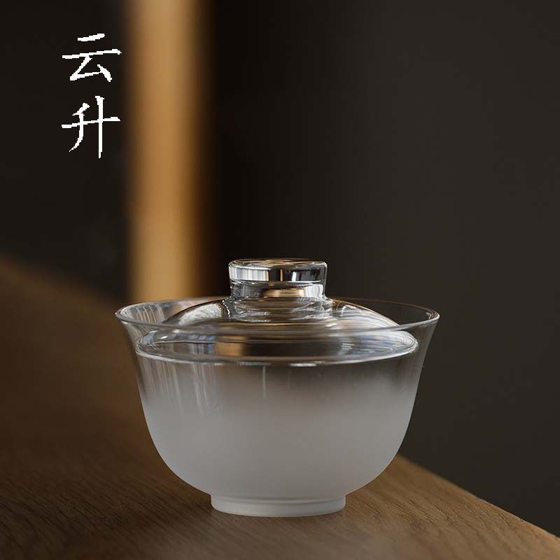 云升日式云雾玻璃盖碗