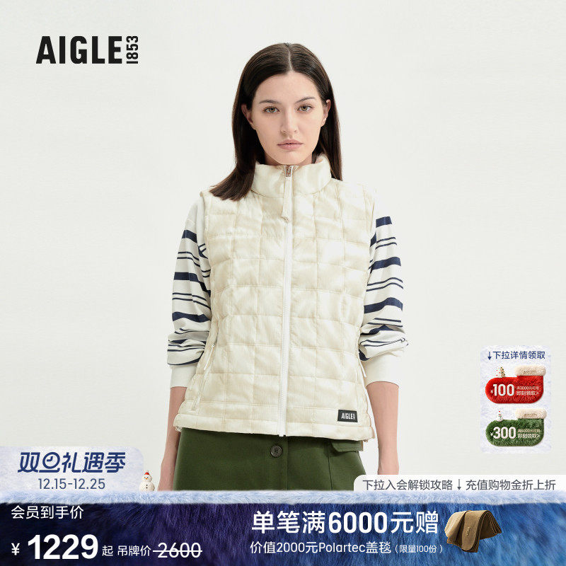 AIGLE艾高女羽绒马甲防泼水