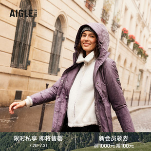 防风防雨透汽户外休闲运动上衣保暖棉服外套女 AIGLE艾高秋冬款
