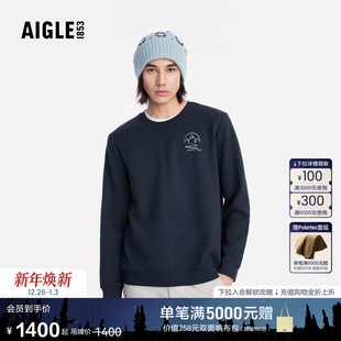 25年秋冬新品 T恤圆领内搭户外休闲打底衫 上衣长袖 AIGLE艾高男士