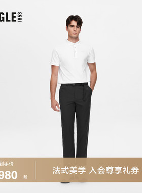 AIGLE艾高WR防泼水运动户外休闲百搭长裤直筒黑色裤子男款