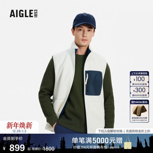 AIGLE艾高户外保暖舒适两面穿可T KIT抓绒马甲男士
